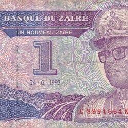 Zaire 1 Nouveau Zaïre (1993) Rare Note#B2