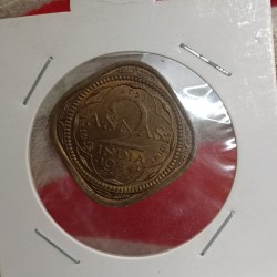 George Vi 2 Annas Scare Coin 1944 Year Bombay Mint UNC Condition British of India