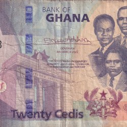 Ghana 20 Cedis lowest price Rare Note #B2