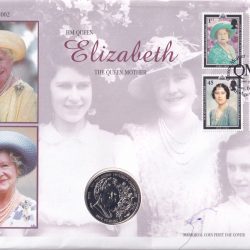 HM Queen Ellizabeth The Queen Mother 2002 Bailiwick Of Guernsey £5 Brilliant Uncirculated Coin ( First Day Cover)