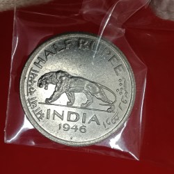 George Vi Quarter Rupee Copper Nickel Coin 1946 Year Bombay Mint Gem Unc Condition British of India