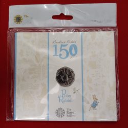 Rare 50 Pence Proof Coin 150 th Aniversary of Beatrix Potter 2016 Year Rabbit Uk The Royal Mint