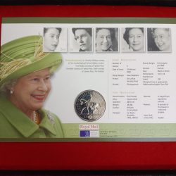 Rare Queen Elizabeth 5 Pounds Dei Gra Regina 2002 Year Proof Coin Set Issued Royal Mint