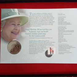 Rare 80th birthday of Queen Elizabeth II in 2006 Year £5 Pounds Proof Coin Set Issued Royal Mint