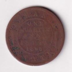 India - British ¼ Anna 1895 - George V Rare Coin #C-105