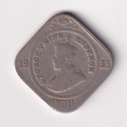 India - British 2 Annas 1933 - George V Rare Coin #C-109