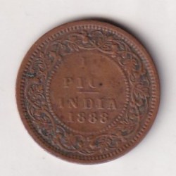 British-India 1/2 Pice - (Victoria) 1888 Rare Coin#C-100