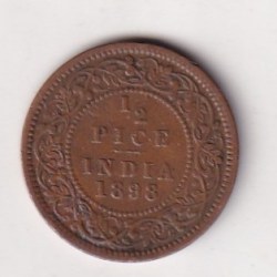 British-India 1/2 Pice - (Victoria) 1898 Rare Coin#C-119