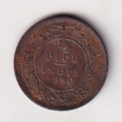 British-India 1/2 Pice - (Victoria) 1890 Rare Coin#C-120
