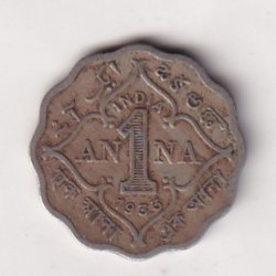 British- India 1 Anna - George VI 1933 Rare Coin #C-121