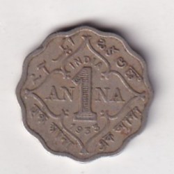 British- India 1 Anna - George VI 1933 Rare Coin #C-122