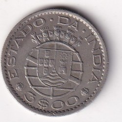 Portuguese India 3 Escudos - Republic (1958-1959) Rare Coin #C-125