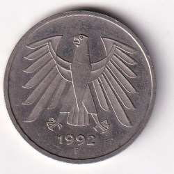 Germany 5 Deutsche Mark 1992 Rare Coin #C-126