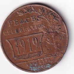 India - British Medal 1919 - Peace Celebration 1919 Calcutta Schools Rare Coin #C-129