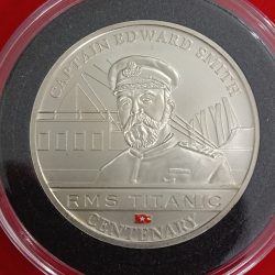 Rare Queen Elizabeth One Dollar RMS Titanic Centenary Captain Edward Smith Proof Coin 2012 Year Cook Islands