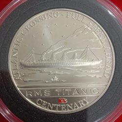Rare Queen Elizabeth One Dollar Proof Coin Atlantic Crossing - Full Speed Ahead" RMS Titanic Series Year 2012 Cook Islands