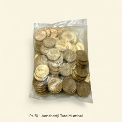 Rs 5 Republic India Jamshedji Tata Mumbai Mint RBI Seal 100 Coin Pouch Commemorative Issue Unique and Rare