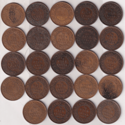 24 Different Dates Half Pice Rare British -India ( 24 Coin Set) #N-440