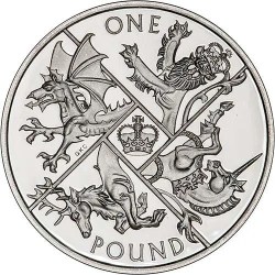 2016 UK Coin £1 Silver Proof The Last Round Pound; Silver Proof Commemorative issue Rare Coin The Royal Mint Issue with wooden box and certificate