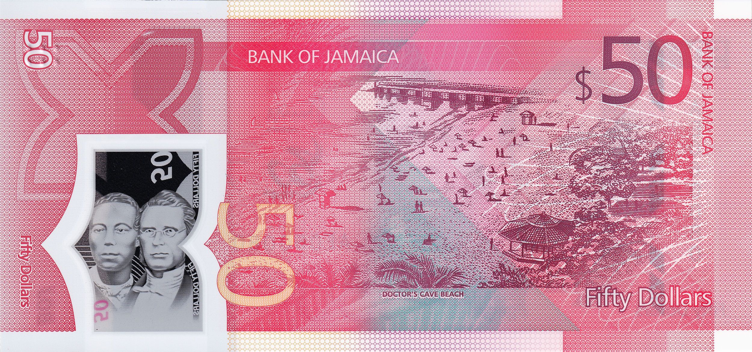 Polymer 50 Dollars of Jamaica (AD 2022) Commemorative issue - 60 Years of Independence UNC Grade Rare