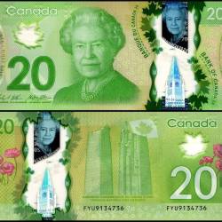 Canada 20 Dollars World Banknote 2012 P108b UNC Polymer Unique and Rare
