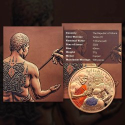 Extremely Rare Item Tattoo(1) 1 Ghani Dedo Year 2026 Proof Coin Issued The Republic of Ghana