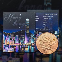 Extremely Rare Item HONG KONG Dragon And City 1 Ghana Sadi Proof Coin Year 2026 Issued The Republic of Ghana