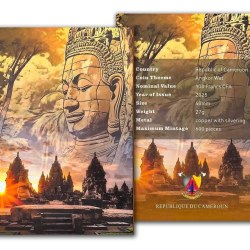 Extremely Rare Coin Lord Buddha 100 Francis CFA Angkor Wat Year 2025 Proof Coin Issued Republic of Cameroon