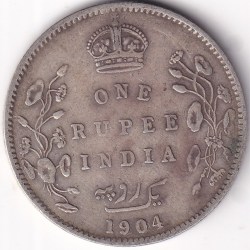One Rupee 1904 King Edward Silver Coin