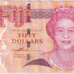Fiji 50 Dollar Queen Elizabeth II 2007 Year Banknote Rare #2