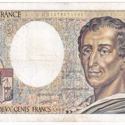 France 200 Francs 1981-1992 Big Size Old Issue Very Fine Note Rare
