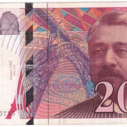 France 200 Francs 1995 Eiffel Tower Very Fine Condition Note