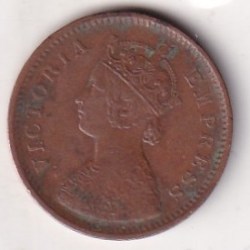 1890 British- India 1/2 Pice (Victoria) Calcutta Mint Rare Coin#C-170