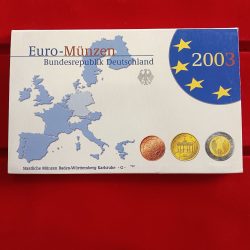 Rare 2003 official Germany Euro coin Proof set the Karlsruhe mint indicated by the 'G' mint Mark