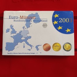Rare 2003 official Germany Euro coin Proof set the Stuttgart Mint indicated by the 'F' mint Mark