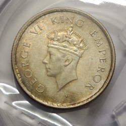 British India George VI Half Rupee 1939 Silver Coin UNC
