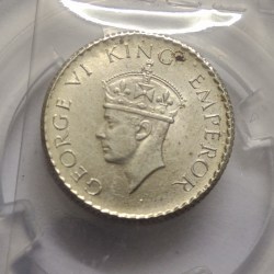 British India George VI 1/4 Rupee 1940 Silver Coin BUNC