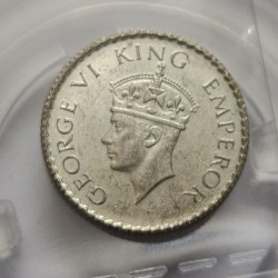 British India George VI 1/4 Rupee 1940 Silver Coin BUNC