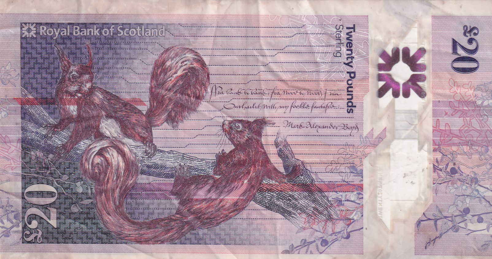 United Kingdom › Scotland 20 Pounds Royal Bank of Scotland Rare Note #B2