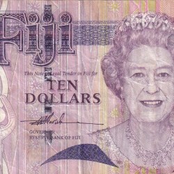 Fiji 10 Dollars - Elizabeth II Rare Note #B2