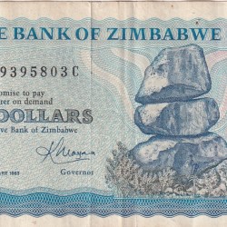 Zimbabwe 2 Dollars Rare Note #B2