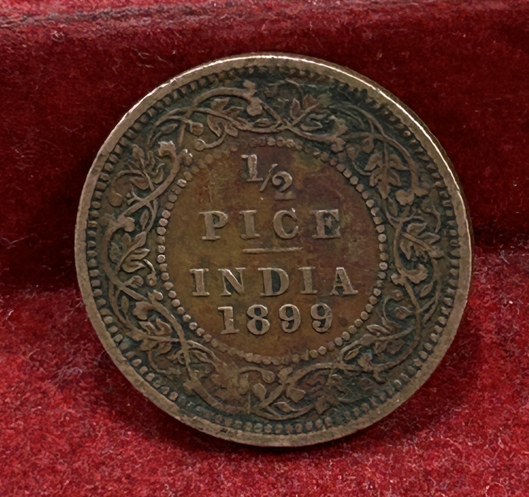 1899 British- India 1/2 Pice (Victoria) Calcutta Mint Rare Coin#C-190