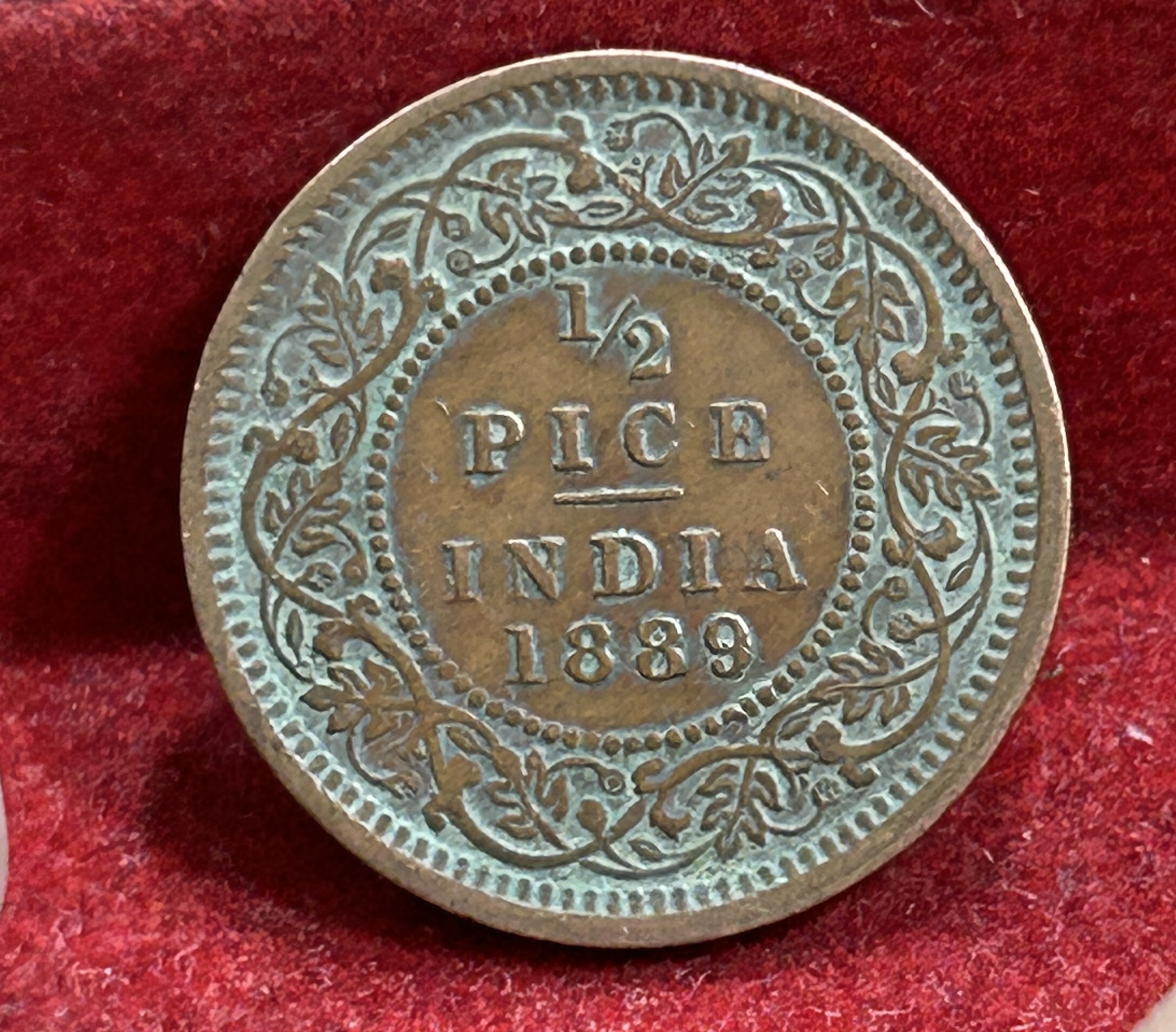 1889 British- India 1/2 Pice (Victoria) Calcutta Mint Rare Coin#C-194