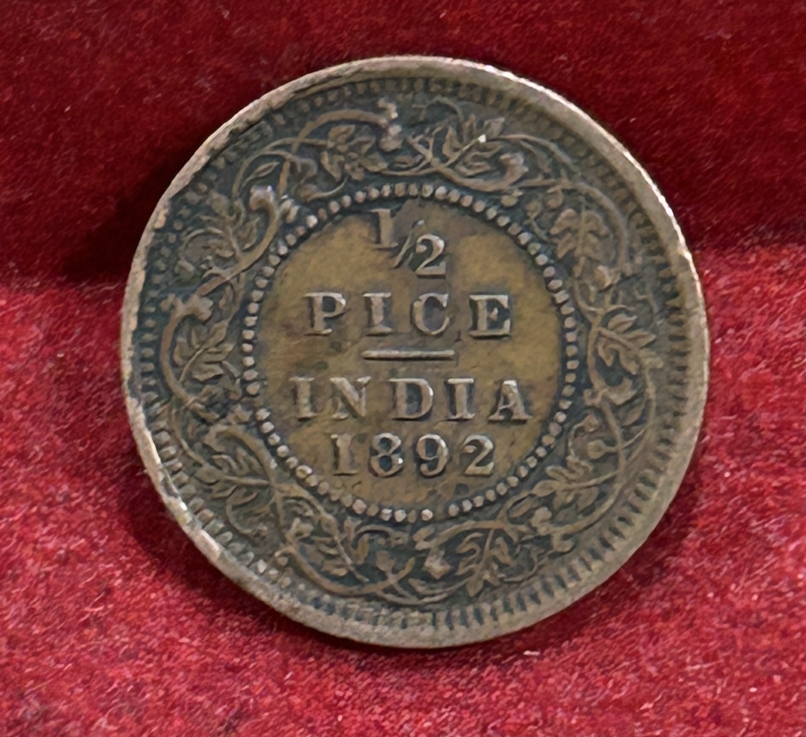 1892 British- India 1/2 Pice (Victoria) Calcutta Mint Rare Coin#C-198