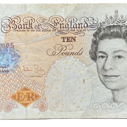 England 10 Pounds - Elizabeth II (Charles Darwin) Rare Note #B2