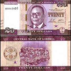 Liberia 20 Dollars World Banknote 2022 P39 UNC Unique and Rare