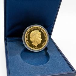 United Kingdom 5 Pounds 2012 - Elizabeth II Saint George and the dragon; gold plated Rare Coin with Wooden Box