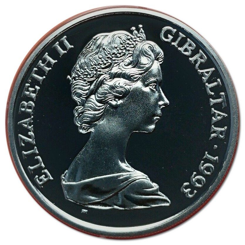 Gibraltar 1 Crown 1993 - Elizabeth II Coronation King George VI 1937-1997 The Crowing Glory Rare Coin ( FIRST DAY COVER WITH STAMPS)