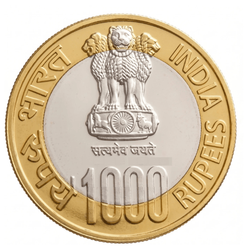 1000 Rupees 2010 Brihadeeswarar Temple Bimetallic Beautiful Medieval Token Coin
