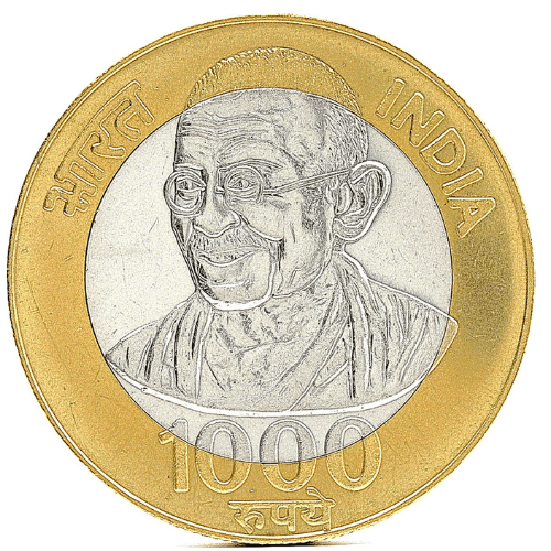 1000 Rupees 2025 (Gandhi) Bimetallic Beautiful Medieval Token Coin